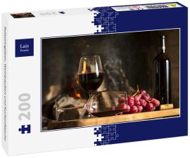 Lais Puzzle - Rotweingläser, Weintrauben und Korkenflasche - 200 Teile