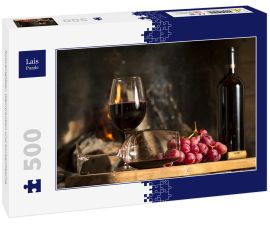 Lais Puzzle - Rotweingläser, Weintrauben und Korkenflasche - 500 Teile