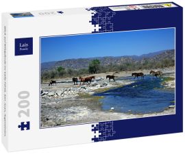 Lais Puzzle - Blick auf Wildpferde im Valle Fértil, San Juan, Argentinien. - 200 Teile