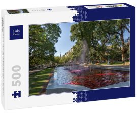 Lais Puzzle - Plaza Independencia (Unabhängigkeitsplatz) Brunnen mit rotem Wasser wie Wein - Mendoza, Argentinien - Mendoza, Argentinien - 500 Teile