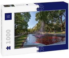 Lais Puzzle - Plaza Independencia (Unabhängigkeitsplatz) Brunnen mit rotem Wasser wie Wein - Mendoza, Argentinien - Mendoza, Argentinien - 1.000 Teile