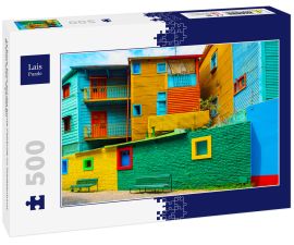 Lais Puzzle - La Boca, Blick auf das bunte Gebäude im Stadtzentrum, Buenos Aires, Argentinien - 500 Teile