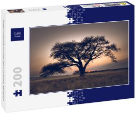 Lais Puzzle - Pampa-Landschaft, einsamer Baum, La Pampa, Argentinien - 200 Teile