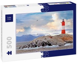 Lais Puzzle - Les Éclaireurs ist ein Leuchtturm im Beagle-Kanal, vor der Küste der Bucht von Ushuaia, Feuerland, Argentinien. - 500 Teile