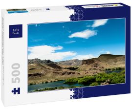 Lais Puzzle - Bewölkte Berglandschaft mit dem Fluss Limay in Neuquen, Patagonien, Argentinien - 500 Teile