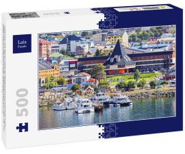 Lais Puzzle - Ushuaia mit seinen über fünfzigtausend Einwohnern gilt allgemein als die südlichste Stadt der Welt, ein Titel, der der Stadt Puerto Williams (Chile) streitig gemacht wird. - 500 Teile