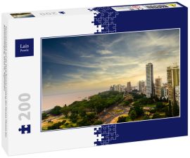 Lais Puzzle - Panoramablick auf die Stadt Rosario entlang des Parana-Flusses bei Sonnenuntergang, Santa Fe, Argentinien. - 200 Teile