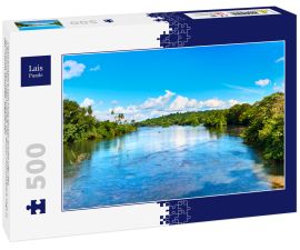Lais Puzzle - Panoramablick vom Fluss Iguazu auf die Ufer des subtropischen Regenwaldes. Der Iguazu-Nationalpark liegt in der Provinz Misiones, Argentinien - 500 Teile