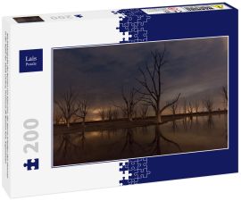 Lais Puzzle - Nachtfotografie der Ruinen von Epecuen, die Sterne erhellen den Himmel in der Nähe der Stadt Carhue, Provincia de Buenos Aire, Argentinien - 200 Teile