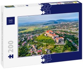 Lais Puzzle - Luftaufnahme von Mukatschewo mit der Burg Palanok in der Ukraine - 200 Teile