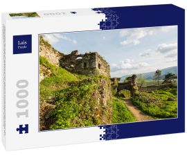 Lais Puzzle - Die Ruinen der Burg. Burg Khust (ruini). Die Burg wurde als königlich-ugrische Festung zum Schutz der Salzstraße von Solotvyn, einschließlich des Khust-Tors und der Umgebung, gebaut. Es ist ein Denkmal von nationaler Bedeutung Architektur...