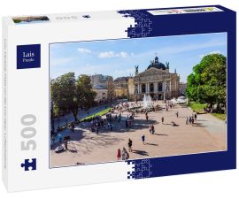 Lais Puzzle - Lviv, Ukraine: Platz vor der Lviv-Oper. Luftaufnahme - 500 Teile