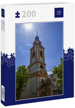 Lais Puzzle - Die Reformatorenkirche ist die größte Kirche in der Beregovo und Dekoration eines der Hauptplätze, Transkarpatien, Ukraine - 200 Teile