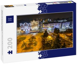 Lais Puzzle - Nacht Luftaufnahme Panorama der Soborna Straße im historischen Zentrum von Winniyzja, Ukraine - 200 Teile