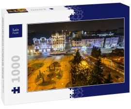 Lais Puzzle - Nacht Luftaufnahme Panorama der Soborna Straße im historischen Zentrum von Winniyzja, Ukraine - 1.000 Teile