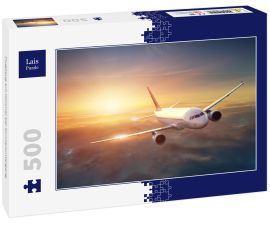 Lais Puzzle - Flugzeug am Himmel bei Sonnenuntergang - 500 Teile