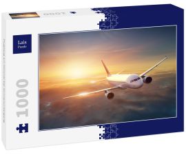 Lais Puzzle - Flugzeug am Himmel bei Sonnenuntergang - 1.000 Teile