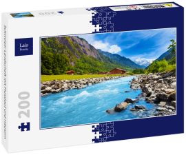 Lais Puzzle - Schweizer Landschaft mit Flusslauf und Häusern - 200 Teile
