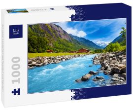 Lais Puzzle - Schweizer Landschaft mit Flusslauf und Häusern - 1.000 Teile