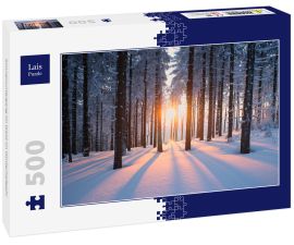 Lais Puzzle - Sonnenuntergang im Wald im Winterhalbjahr - 500 Teile