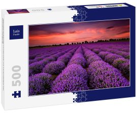 Lais Puzzle - Atemberaubende Landschaft mit Lavendelfeld bei Sonnenuntergang - 500 Teile