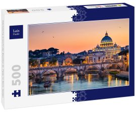 Lais Puzzle - Nächtliche Ansicht der Basilika St. Peter in Rom, Italien - 500 Teile