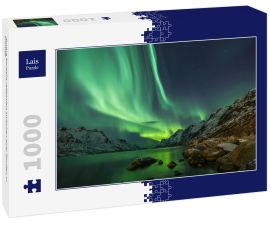 Lais Puzzle - Aurora Borealis reflektiert zwischen zwei Fjorden in Tromsø - 1.000 Teile