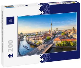 Lais Puzzle - Berliner Skyline-Panorama mit Fernsehturm und Spree bei Sonnenuntergang, Deutschland - 200 Teile
