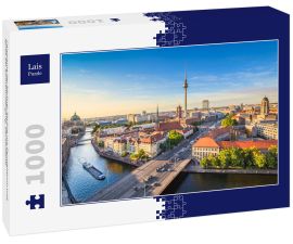 Lais Puzzle - Panorama der Berliner Skyline mit Fernsehturm und Spree bei Sonnenuntergang, Deutschland - 1.000 Teile