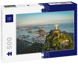 Lais Puzzle - Luftaufnahme von Christus und der Botafogo-Bucht aus einem hohen Winkel - 500 Teile