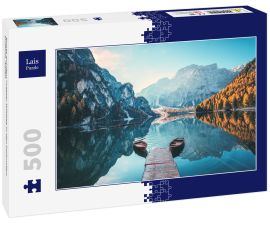 Lais Puzzle - Boote auf dem Pragser Wildsee in den Dolomiten, Sudtirol, Italien - 500 Teile