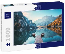 Lais Puzzle - Boote auf dem Pragser Wildsee in den Dolomiten, Sudtirol, Italien - 1.000 Teile