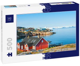 Lais Puzzle - Bunte Häuser am Ufer des Atlantischen Ozeans in Ilulissat, Westgrönland - 500 Teile