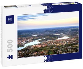 Lais Puzzle - Die Stadt Silkeborg in Dänemark von oben gesehen - 500 Teile