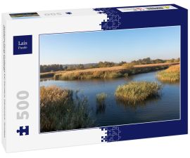 Lais Puzzle - Schöner Fluss Gudenaa bei Randers, Dänemark. Ruhiges Wasser, blauer Himmel. - 500 Teile