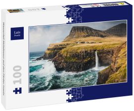 Lais Puzzle - Wasserfall Múlafossur auf den Färöer Inseln - 100 Teile