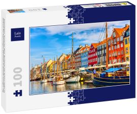 Lais Puzzle - Kopenhagen, ikonischer Blick. Berühmte alte Nyhavn Hafen im Zentrum von Kopenhagen, Dänemark im Sommer sonnigen Tag - 100 Teile