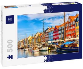Lais Puzzle - Kopenhagen, ikonischer Blick. Berühmte alte Nyhavn Hafen im Zentrum von Kopenhagen, Dänemark im Sommer sonnigen Tag - 500 Teile