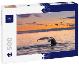 Lais Puzzle - Buckelwale in der wunderschönen Landschaft bei Sonnenuntergang - 500 Teile