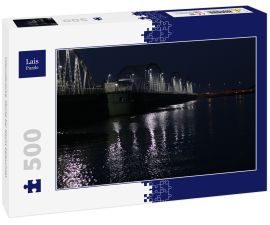 Lais Puzzle - Vilsundbrücke, Morsø bei Nacht beleuchtet - 500 Teile