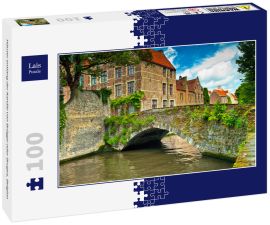 Lais Puzzle - Häuser entlang der Kanäle von Brügge oder Bruges, Belgien - 100 Teile