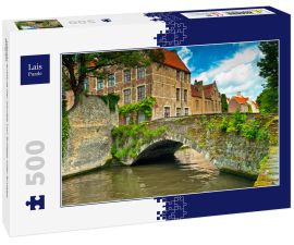 Lais Puzzle - Häuser entlang der Kanäle von Brügge oder Bruges, Belgien - 500 Teile