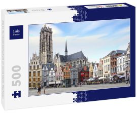 Lais Puzzle - Die St. Rumbold-Kathedrale am Grote Markt. Mechelen - 500 Teile