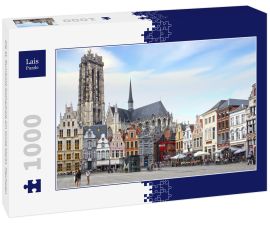 Lais Puzzle - Die St. Rumbold-Kathedrale am Grote Markt. Mechelen - 1.000 Teile