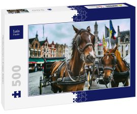 Lais Puzzle - Pferdekutschen in Brügge, Belgien - 500 Teile