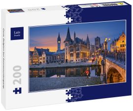 Lais Puzzle - Gent, Belgien bei Sonnenuntergang. - 200 Teile