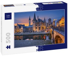 Lais Puzzle - Gent, Belgien bei Sonnenuntergang. - 500 Teile