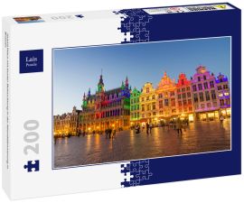 Lais Puzzle - Grand Place mit bunter Beleuchtung in der Abenddämmerung in Brüssel - 200 Teile