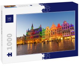 Lais Puzzle - Grand Place mit bunter Beleuchtung in der Abenddämmerung in Brüssel - 1.000 Teile