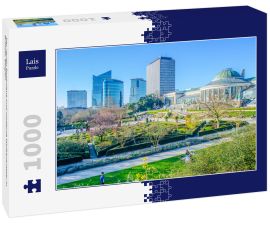 Lais Puzzle - Der Jardin Botanique und moderne Wolkenkratzer in Brüssel, Belgien - 1.000 Teile